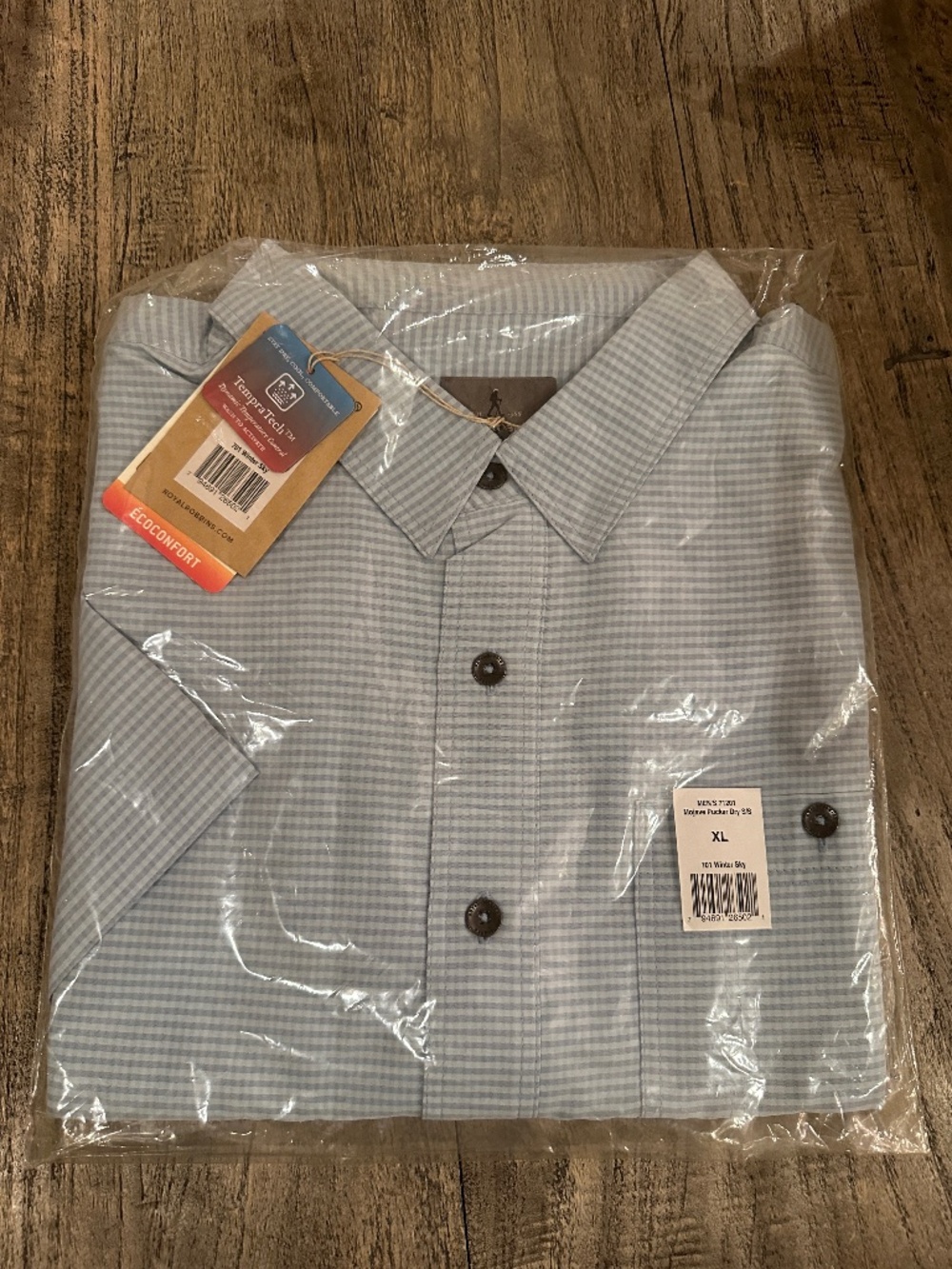 *NWT* Royal Robbins Mojave Pucker Dry S/S Men's size XL Color Winter Sky